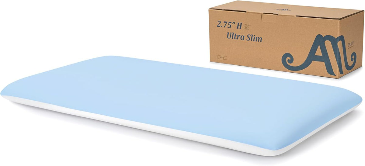 AM AEROMAX 2.75 Inches King Size Hyper Slim Memory Foam Pillow for Stomach and Back Sleepers