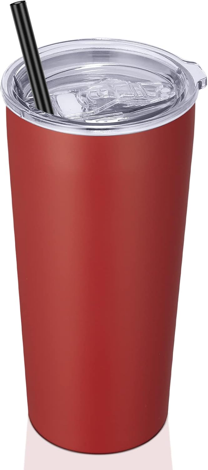 VEGOND 20oz Tumbler Bulk with Lid and Straw 1 Pack, Stainless Steel Vacuum Insulated Tumbler