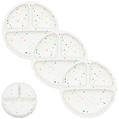 WeeSprout Silicone Divided Plates (No Lids), 100% Food Grade Silicone Divided Plates for Toddlers &
