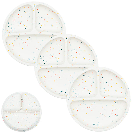 WeeSprout Silicone Divided Plates (No Lids), 100% Food Grade Silicone Divided Plates for Toddlers &