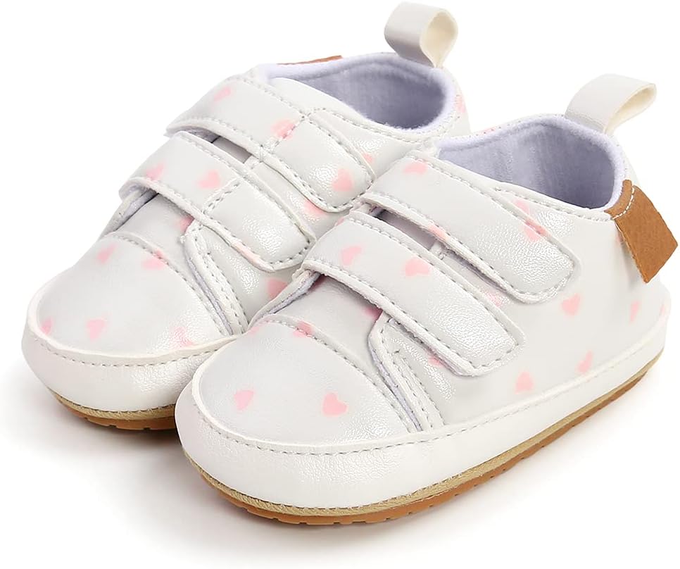 SOFMUO Baby Boys Girls High Top Ankle PU Leather Sneakers Soft Rubber Sole Infant Moccasins Newborn
