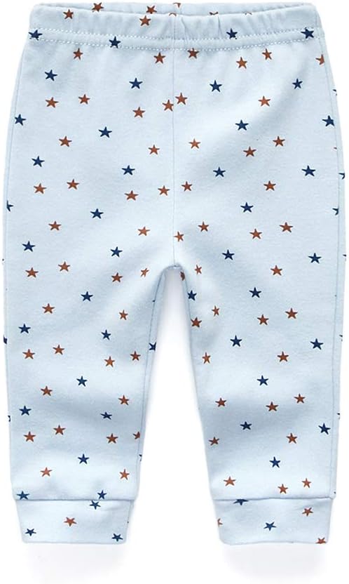 Unisex Newborn Baby Cotton 4-Pack Pants Embroidery Pringting Casual Leggings 0-24 Months for Boys