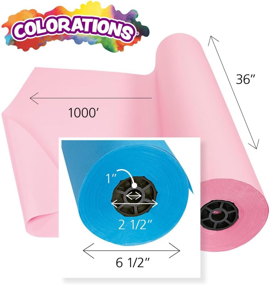 Colorations Arts and Crafts Paper Roll - 36" x 1000', Holiday Green, Dual Surface, Markers, Finger