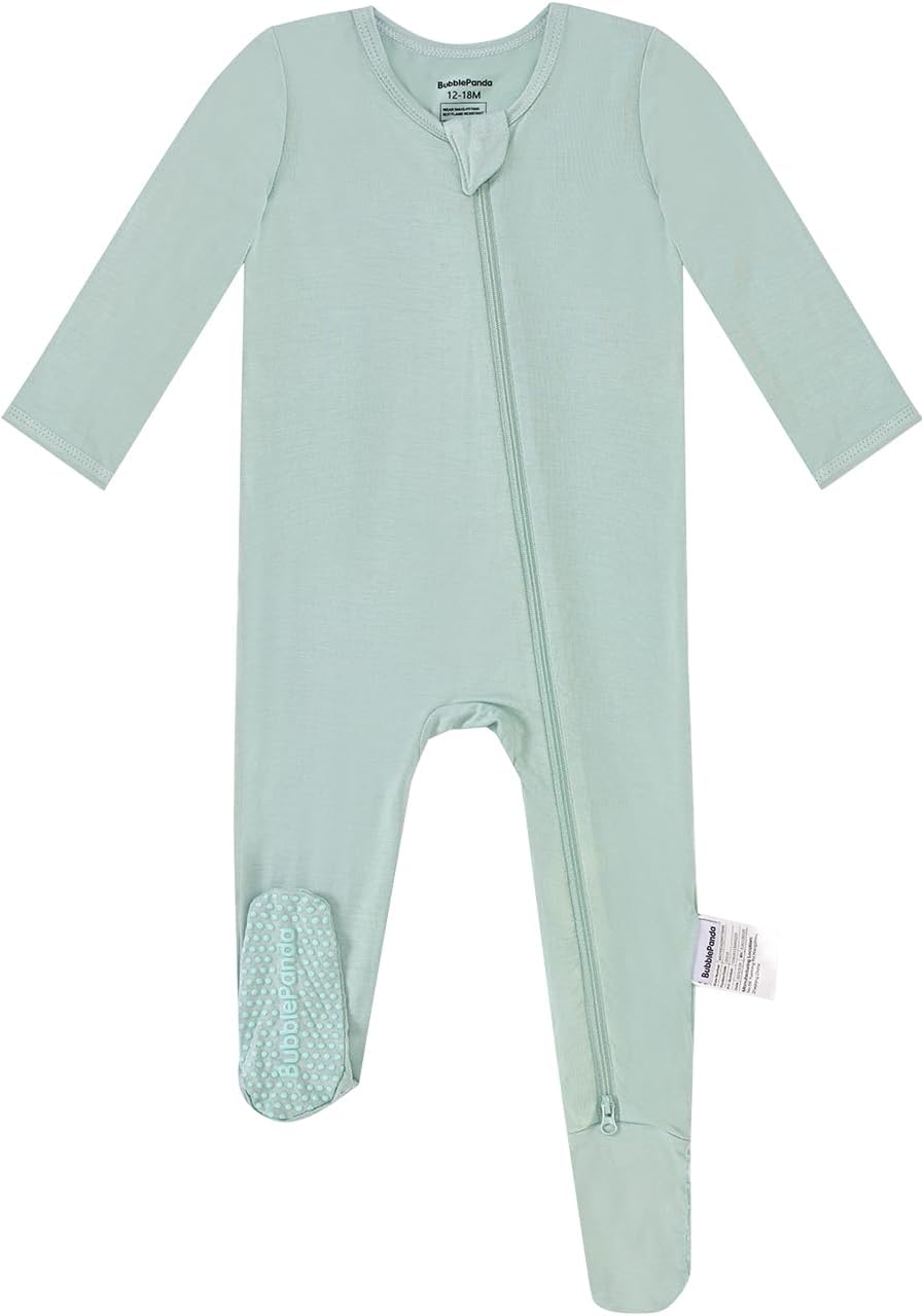 BubblePanda Rayon Made From Bamboo Baby Pajamas Baby Clothes for Boys Girls Unisex Zip-Front