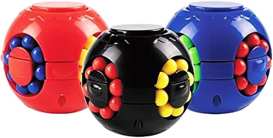 Rotating Bean Magic Cube Fidget Puzzle Toys Anti Stress Ball IQ Games Educational Sensory Easter
