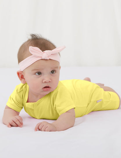 Jimonda Baby Rompers Cotton Baby Boys Baby Girls Short Sleeve Sleepers Pjs Two Way Zipper One-piece