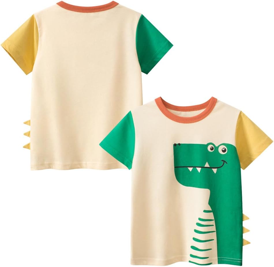 Boys' 4-Pack Excavator Short Sleeve Crewneck T-Shirts Top Tee Size 2-7 Years Toddler Boys' Value