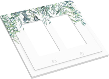 Eucalyptus Leaves Greenery Vine Flowers Simplicity Decorative Outlet Covers 2 Gang Double GFCI