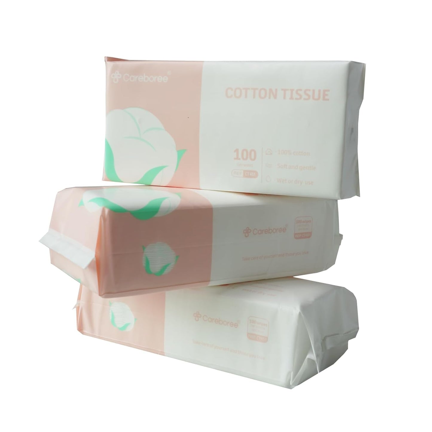 Ultra Soft Dry Baby Wipes Unscented Face Cleansing Multi-Purpose Pure Cotton Tissue (3 PACK-300