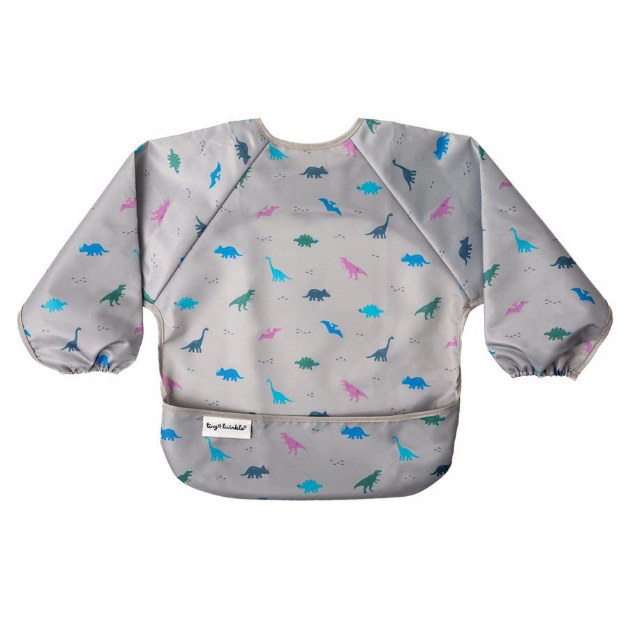 Tiny Twinkle Mess Proof Baby Bib,Waterproof Smock Baby Bib for Eating,Machine Washable Long Sleeve