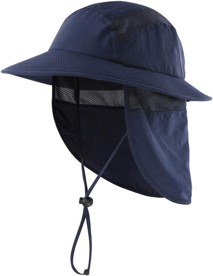 Home Prefer UPF 50+ Boys Sun Hat with Neck Flap Wide Brim Summer Beach Bucket Hat for Boys Girls