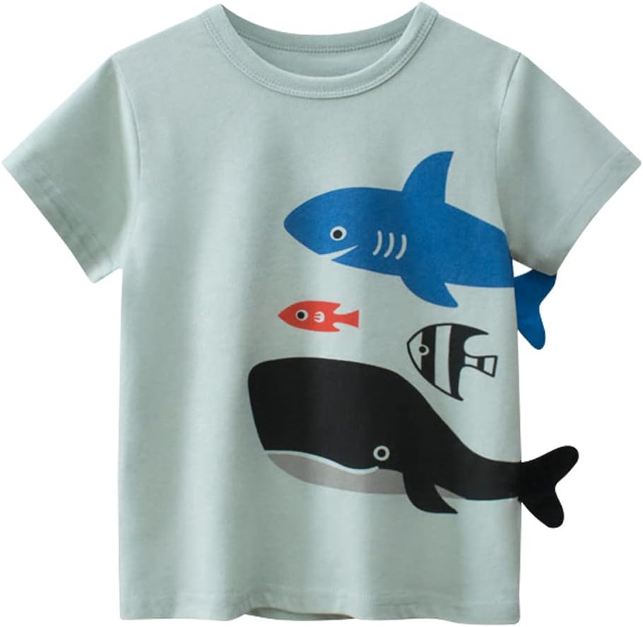 Boys' 4-Pack Excavator Short Sleeve Crewneck T-Shirts Top Tee Size 2-7 Years Toddler Boys' Value