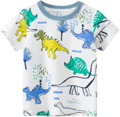 Boys' 4-Pack Excavator Short Sleeve Crewneck T-Shirts Top Tee Size 2-7 Years Toddler Boys' Value
