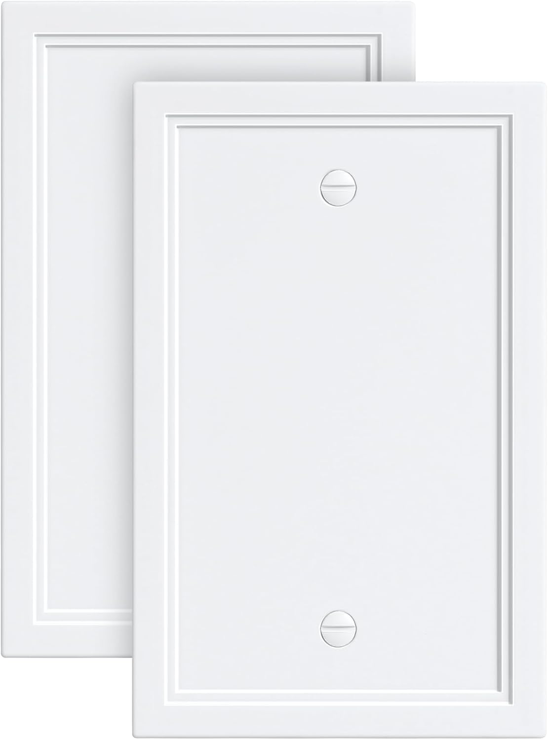2-Pack Blank Outlet Cover Wall Plate, Natural Material Switch Plates Outlet Covers, Pure White