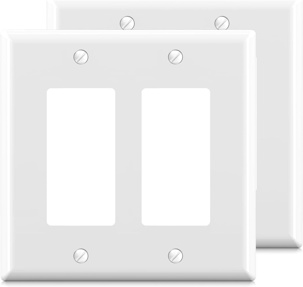 ELEGRP 2-Gang Decorative Wall Plates, Mid-Size 4.88" H x 4.94" L Unbreakable Thermoplastic