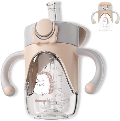 Bunnytoo Baby Sippy Cup with Weighted Straw for Infants 6-12 Months, 8oz Toddler Drinking with