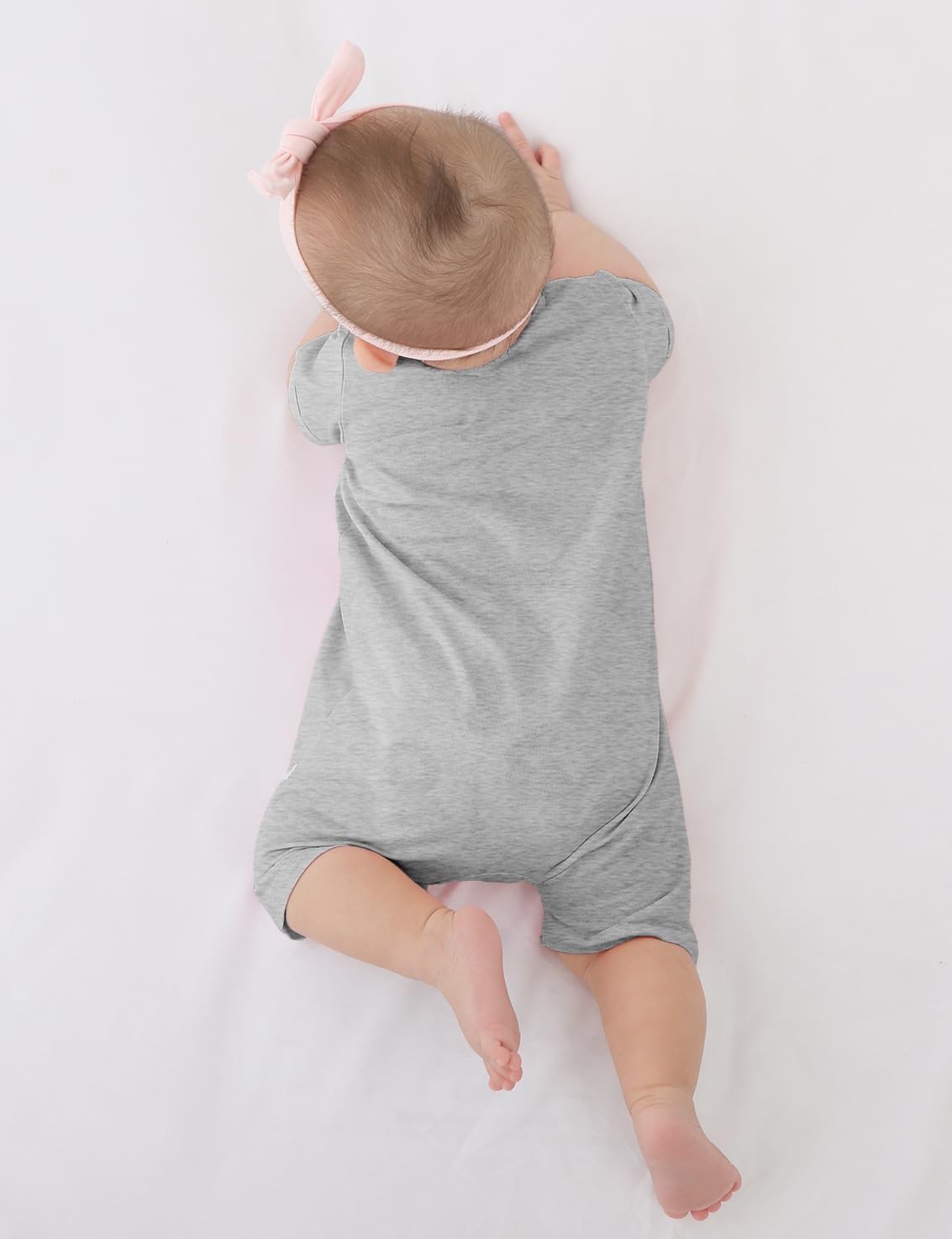Jimonda Baby Rompers Cotton Baby Boys Baby Girls Short Sleeve Sleepers Pjs Two Way Zipper One-piece