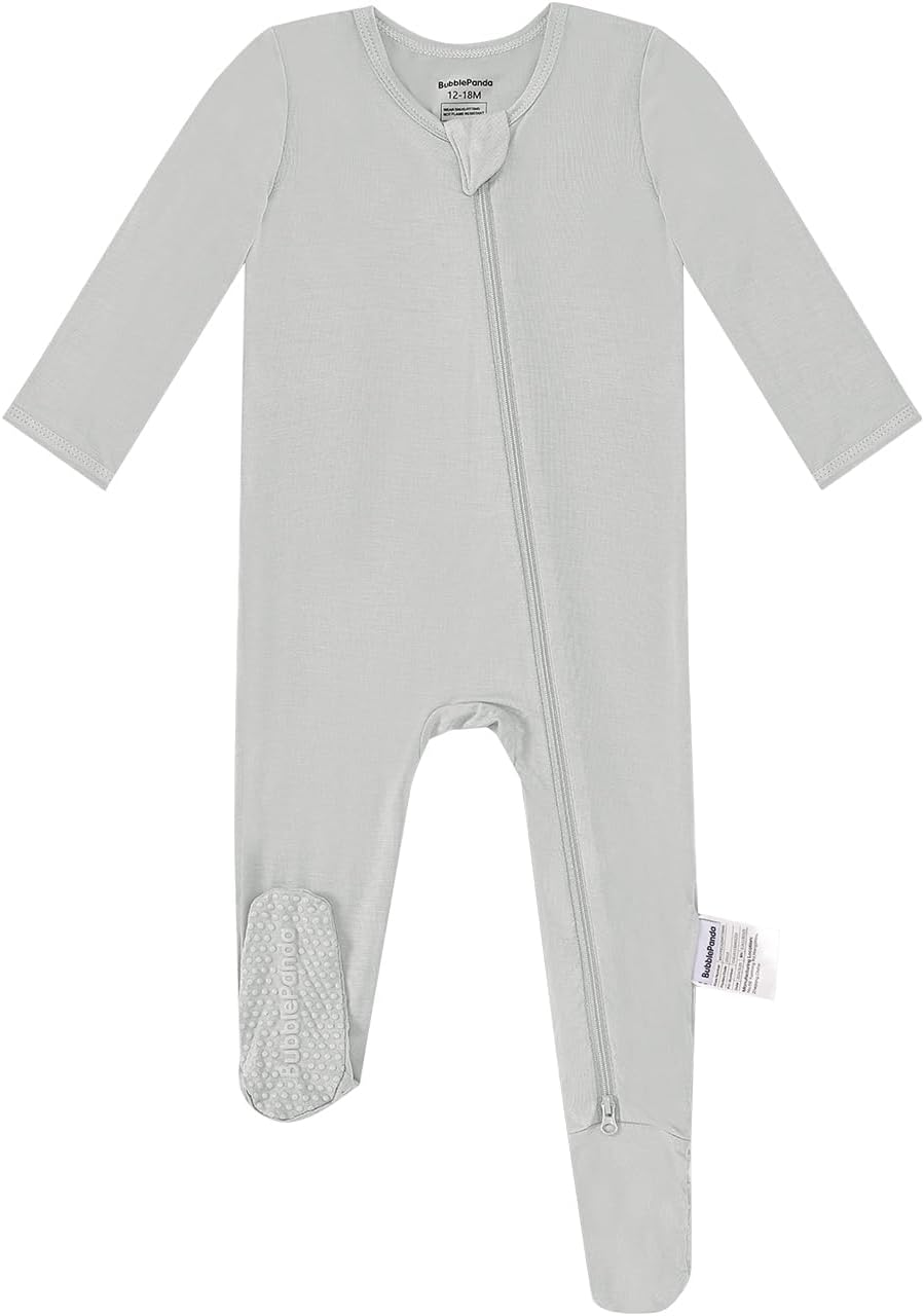 BubblePanda Rayon Made From Bamboo Baby Pajamas Baby Clothes for Boys Girls Unisex Zip-Front