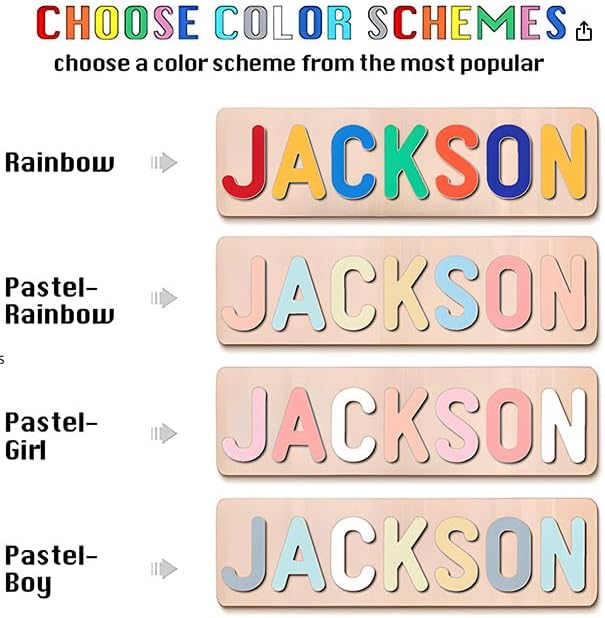 Personalized Name Puzzle for Kids, Personalized Baby Gifts Name Puzzles for Toddlers 1-3, 1st