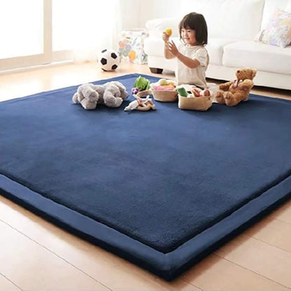 Loartee Nursery Rug Coral Velvet Crawling Rugs Mat Area Rugs Play Crawling Mat(6'8"x 6'8", Dark