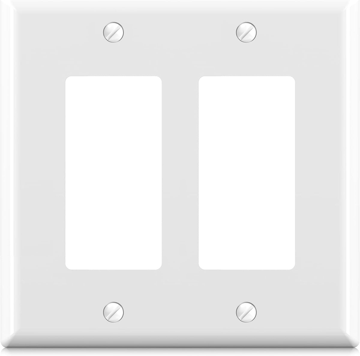 ELEGRP 2-Gang Decorative Wall Plates, Mid-Size 4.88" H x 4.94" L Unbreakable Thermoplastic