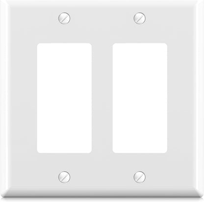 ELEGRP 2-Gang Decorative Wall Plates, Mid-Size 4.88" H x 4.94" L Unbreakable Thermoplastic