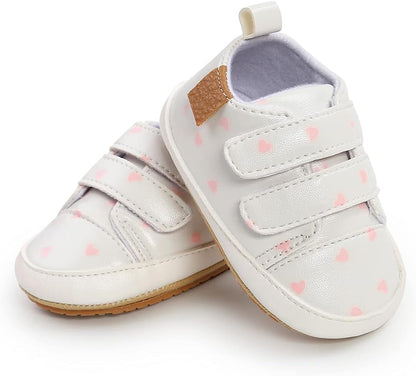 SOFMUO Baby Boys Girls High Top Ankle PU Leather Sneakers Soft Rubber Sole Infant Moccasins Newborn