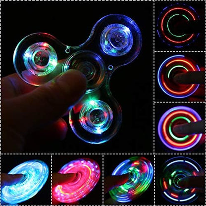SCIONE LED Fidget Spinners, Light Up Sensory Fidget Toys for Kids, Glow in The Dark Toys for Kids