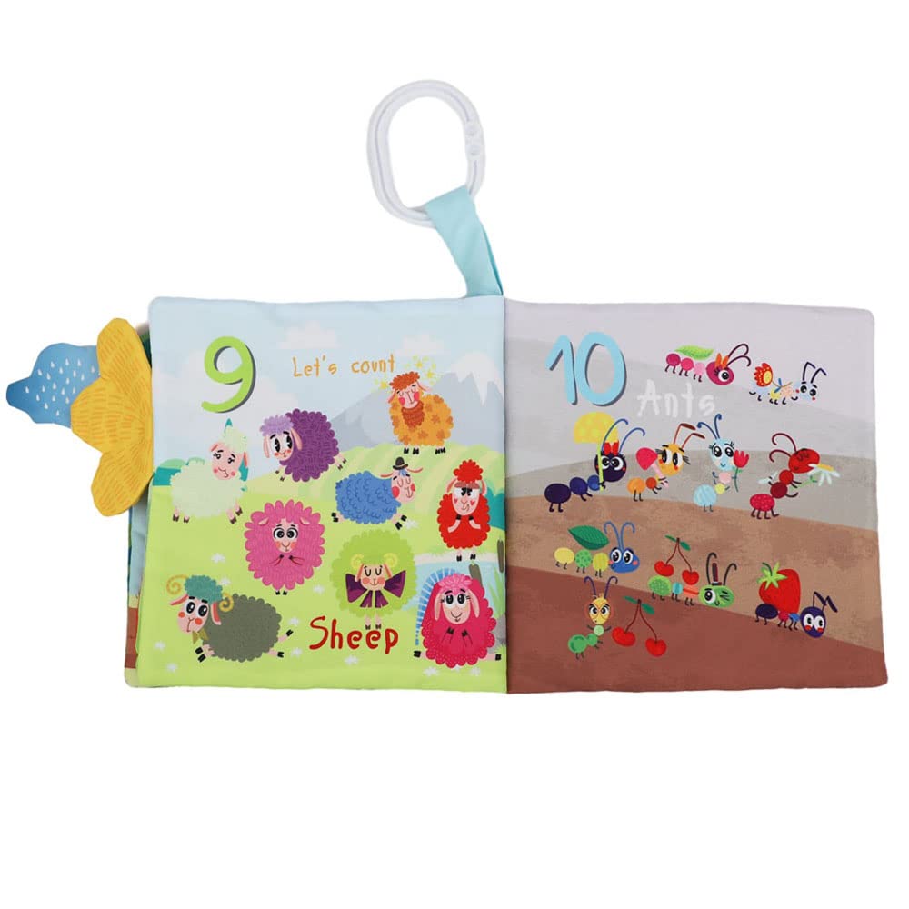 Touch and Feel Cloth Crinkle Books for Babies Infant, Baby Books Toys 0-3-6-12-18 Months, Christmas