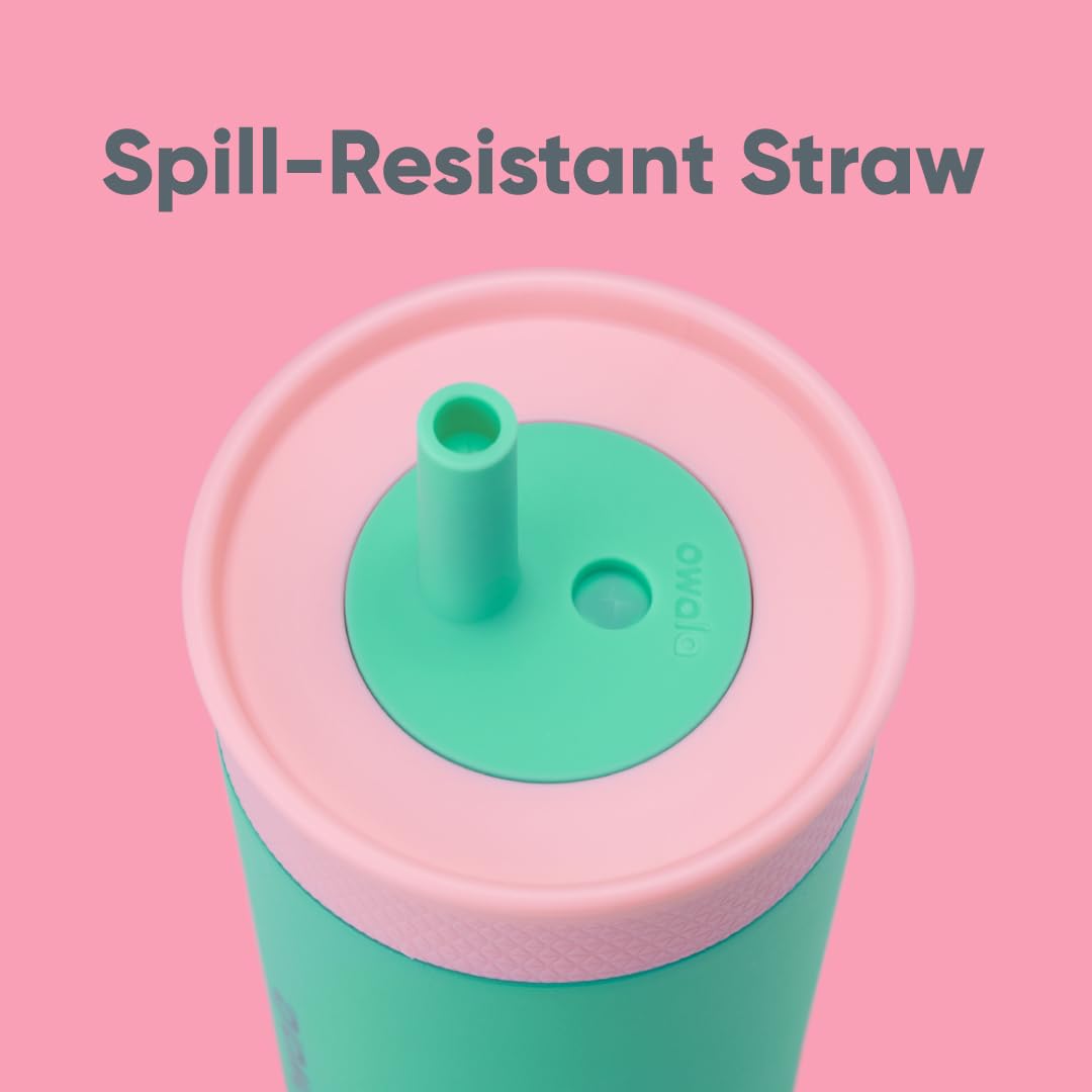 Owala Kids Insulation Stainless Steel Tumbler with Spill Resistant Flexible Straw, Easy to Clean
