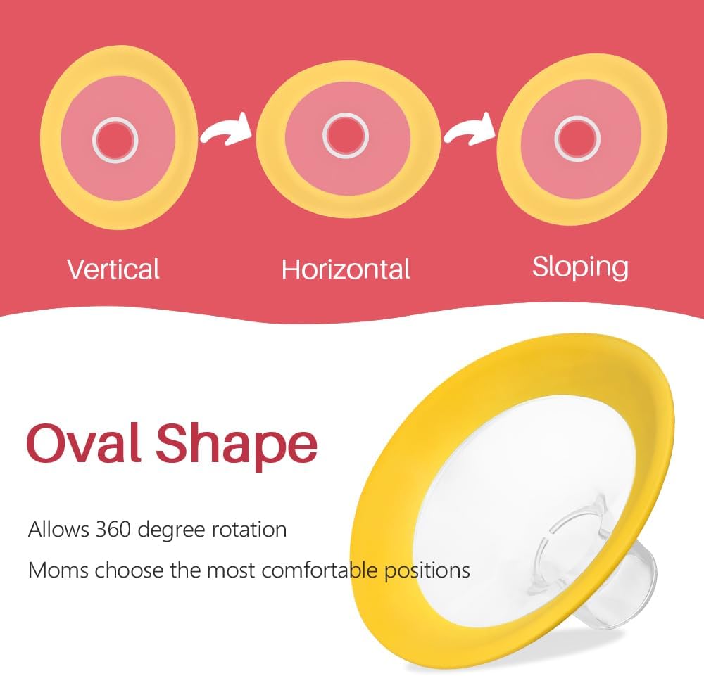 24 mm Oval Flanges Shields Compatible with Medela Pumps, Replacement Parts for Pump in Style