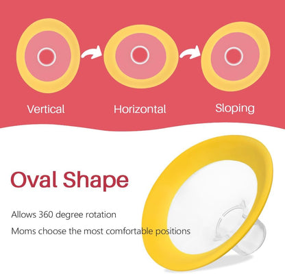 24 mm Oval Flanges Shields Compatible with Medela Pumps, Replacement Parts for Pump in Style