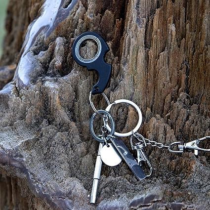 Black Keychain Spinner Fidget Ring Toy,Keychain Spinner Fidget Ring Metal Key Chain Spinner Fidget