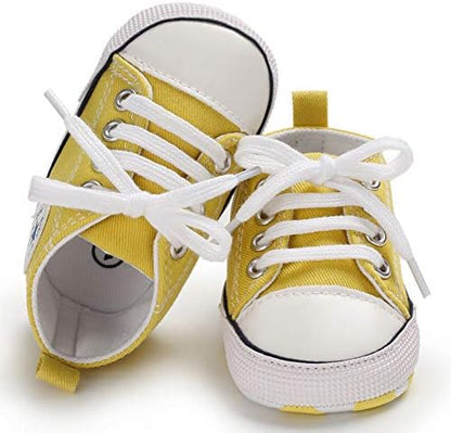 Unisex Baby Girls Boys Canvas High-top Shoes, Newborn Infant Anti-Slip Soft Sole Frist Walking