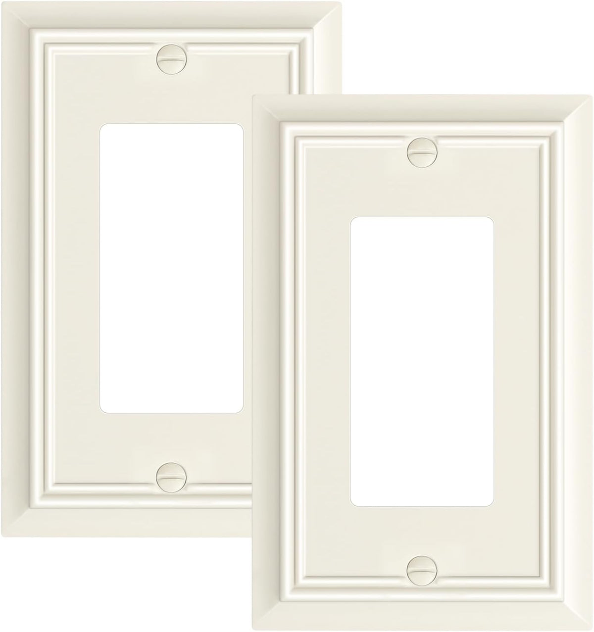2-Pack Decorator Wall Plate Cover, Light Almond Decorative Switch Plates and Outlet Covers, Durable
