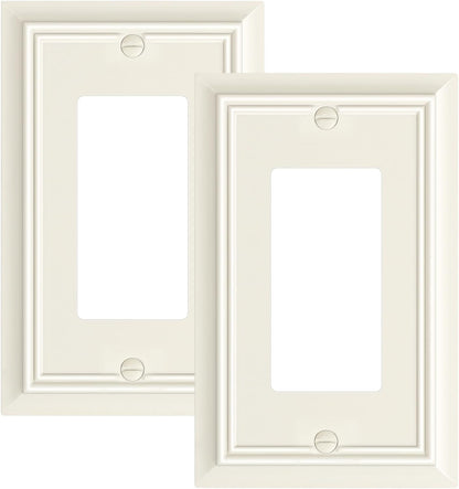 2-Pack Decorator Wall Plate Cover, Light Almond Decorative Switch Plates and Outlet Covers, Durable