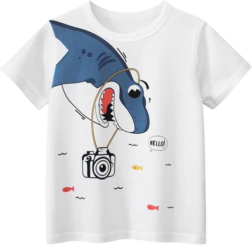Boys' 4-Pack Excavator Short Sleeve Crewneck T-Shirts Top Tee Size 2-7 Years Toddler Boys' Value