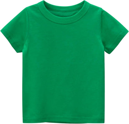 4-Pack Toddler Boys T-Shirts Solid Color Short Sleeve Tees Summer Crewneck Tops