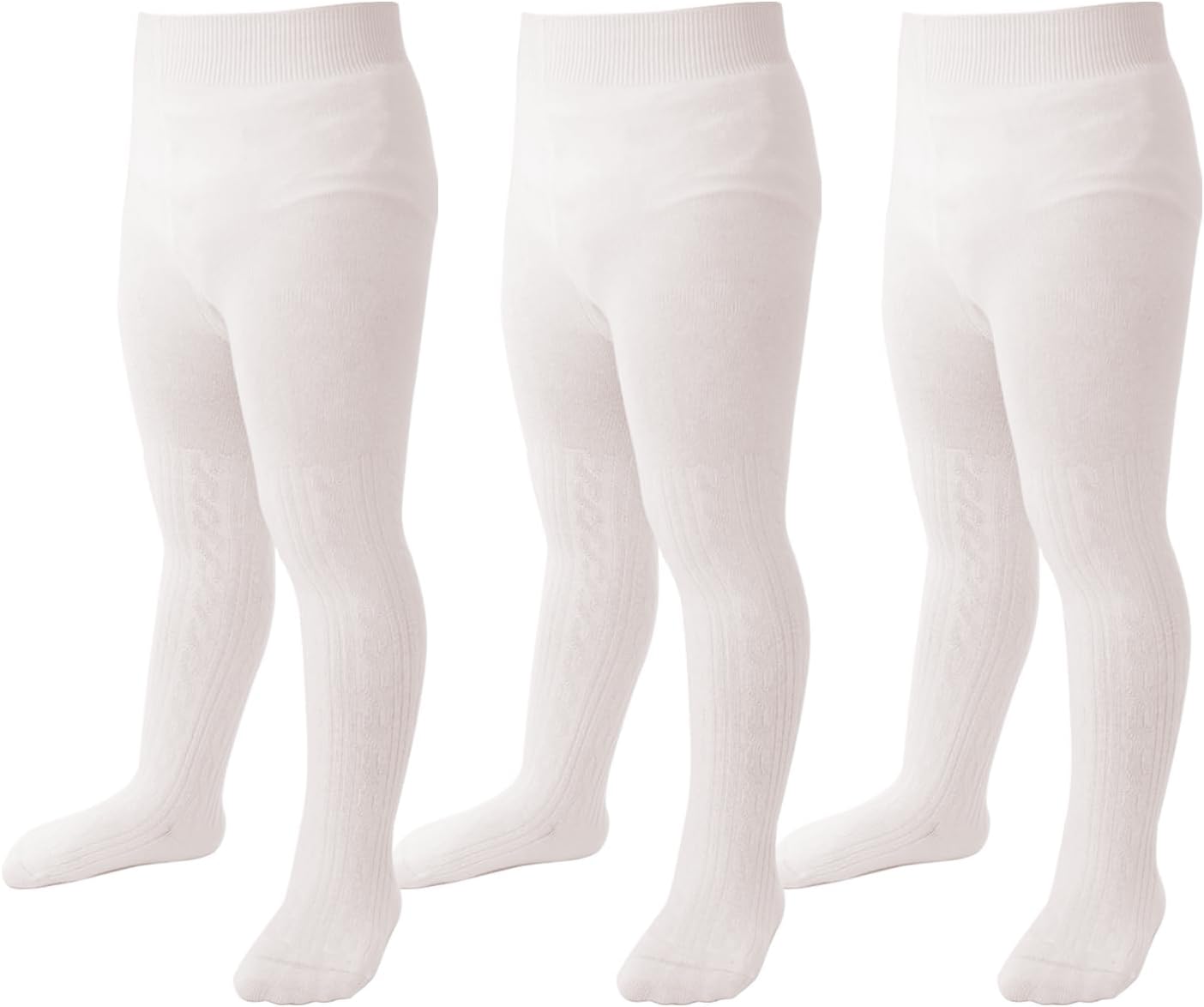Marchare Baby Girls Tights Thick Solid Cable Knit Leggings Winter Warm Stockings For Toddler Girls