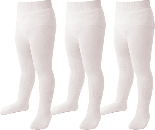 Marchare Baby Girls Tights Thick Solid Cable Knit Leggings Winter Warm Stockings For Toddler Girls