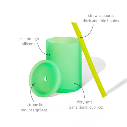 Avanchy Silicone Training Sippy Cup with Straw Lid – Tiny Cup for Babies 6+ Months to Toddlers 1