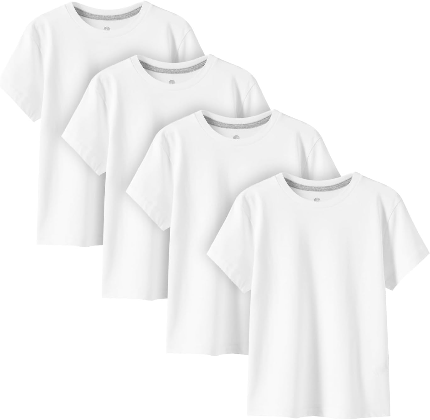 LAPASA Kids T-Shirts Short Sleeve (4 Pack) 100% Cotton Plain Top Tees Boy & Girl Unisex Toddler