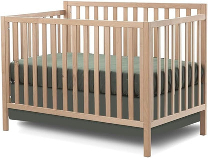 Sorelle Essex Euro 4-in-1 Convertible Crib & Changer – Nursery Furniture Set, Wooden Baby Crib with