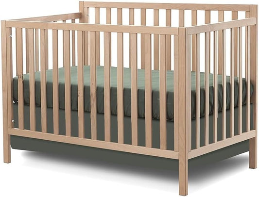 Sorelle Essex Euro 4-in-1 Convertible Crib & Changer – Nursery Furniture Set, Wooden Baby Crib with
