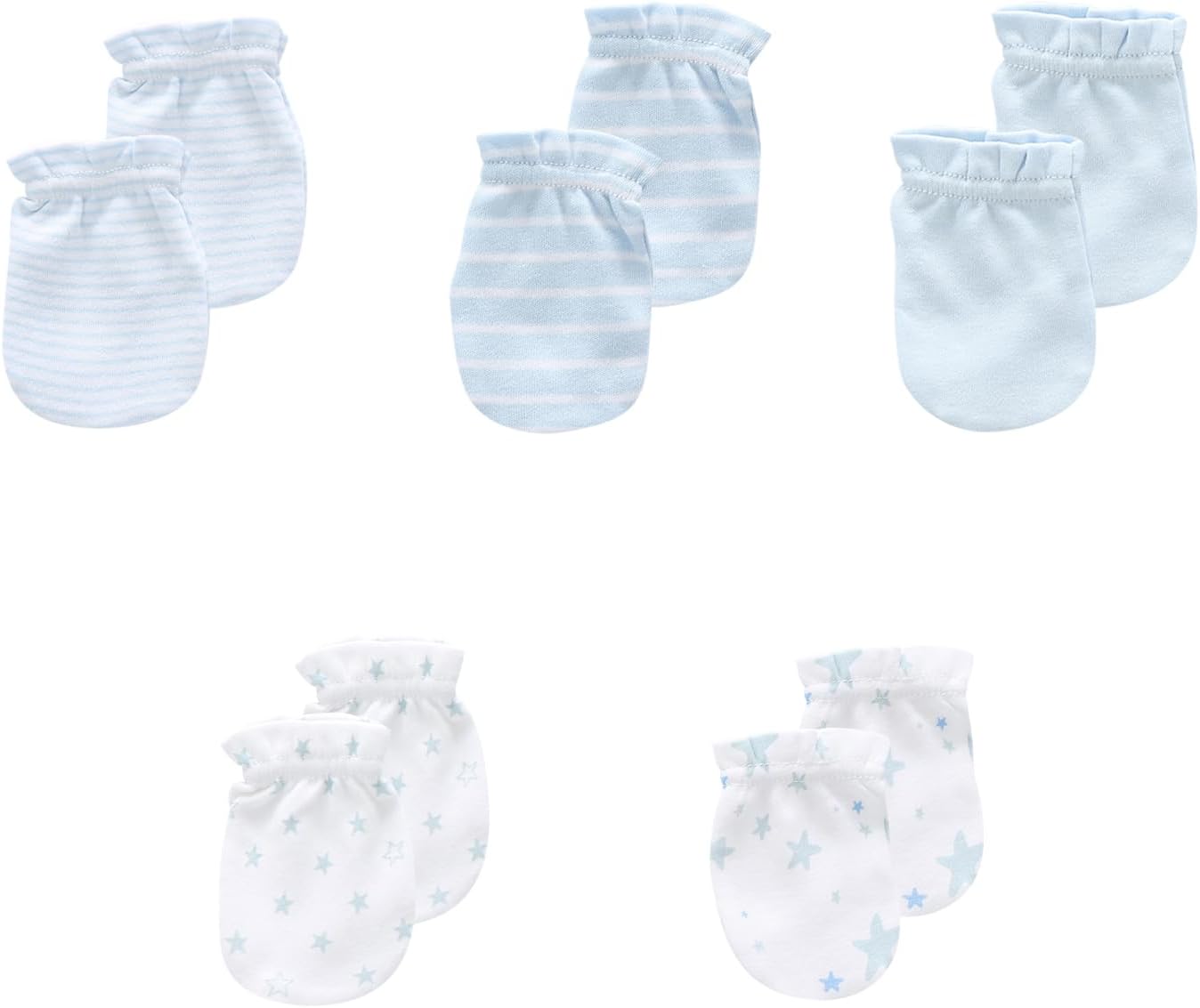 5 Pack Unisex New Born Boy Girls No Scratch Mittens Cotton Soft Baby Gloves Accessory 0-3 Months