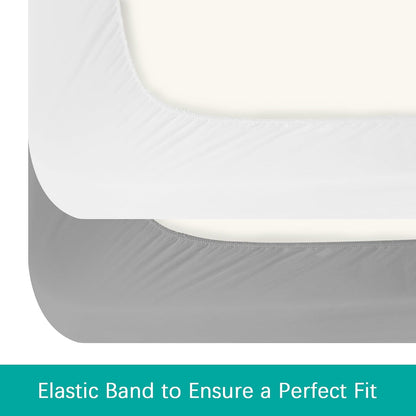 Crib Sheets Waterproof 2 Pack, Crib Mattress Protector, Toddler Fitted Crib Sheet Neutral, Ultra
