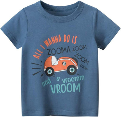 Boys' 4-Pack Excavator Short Sleeve Crewneck T-Shirts Top Tee Size 2-7 Years Toddler Boys' Value
