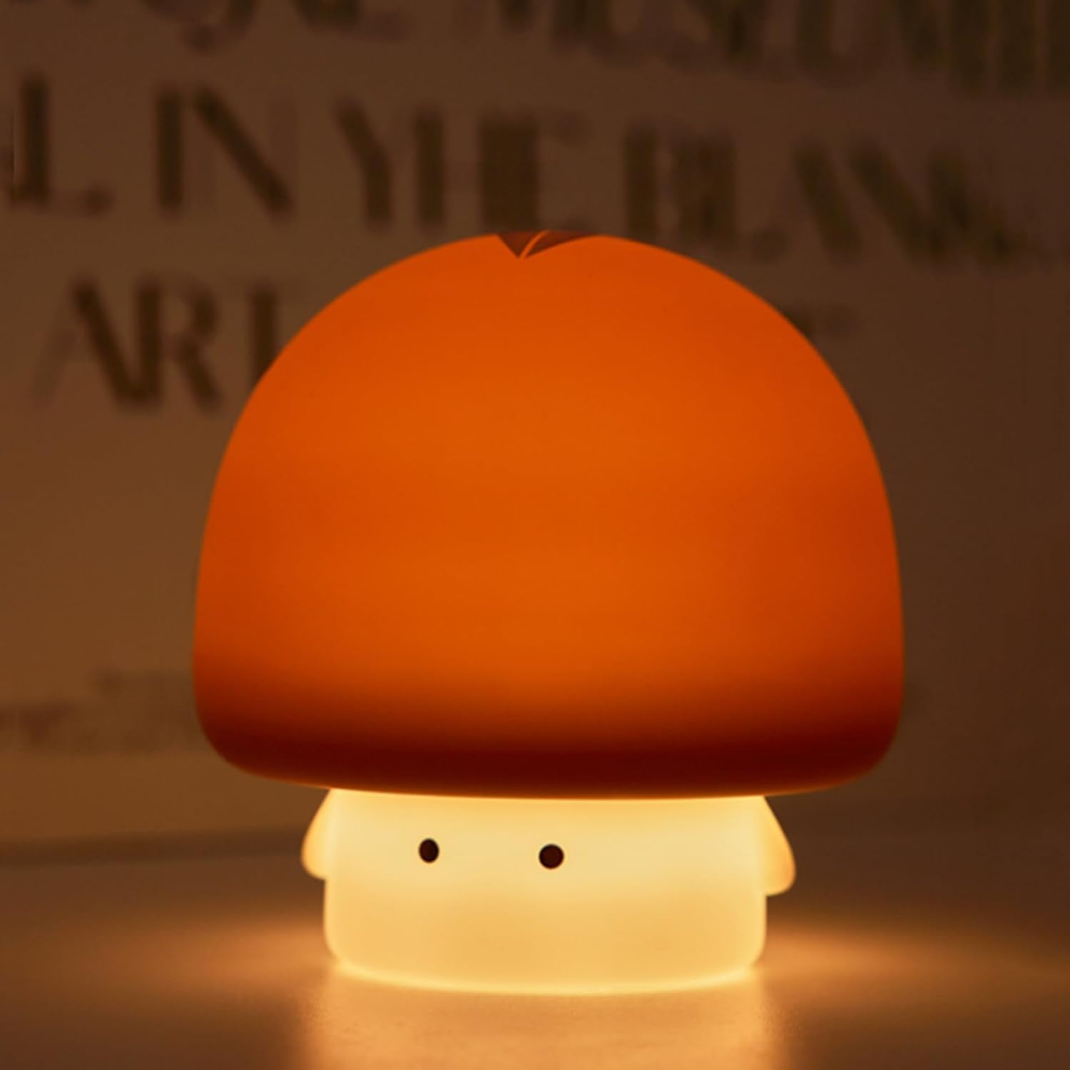 Cute Baby Night Light for Kids,Rechargeable Dimmable Silicone Nursery Toddler Mushroom