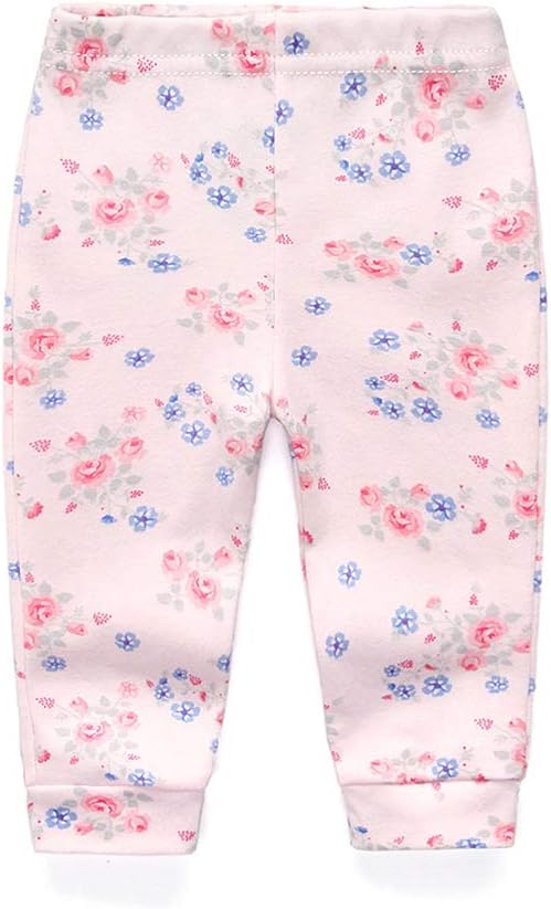 Unisex Newborn Baby Cotton 4-Pack Pants Embroidery Pringting Casual Leggings 0-24 Months for Boys