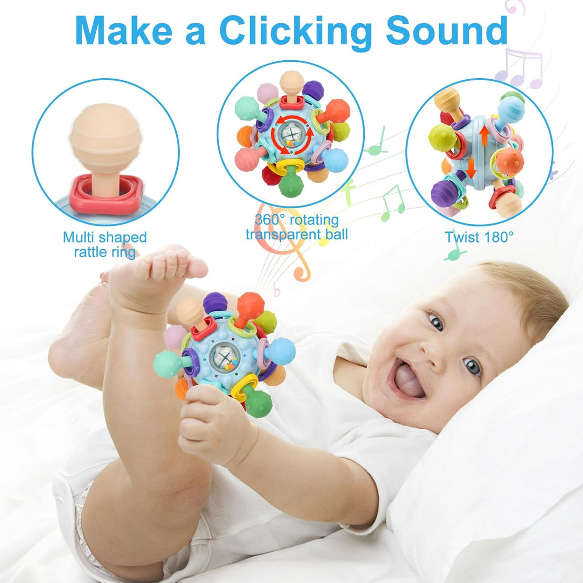 Baby Sensory Toy – Teething Relief & Brain Development for Infants (0–12 Months)